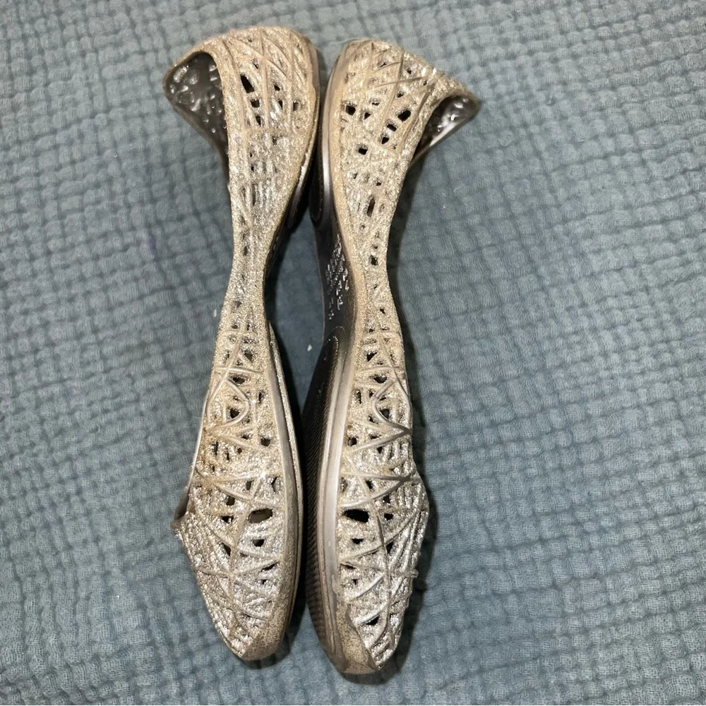 Mini Melissa Glittering Silver Jelly Shoes